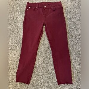 7 For All Mankind Women’s 32 Skinny Burgundy Jeans